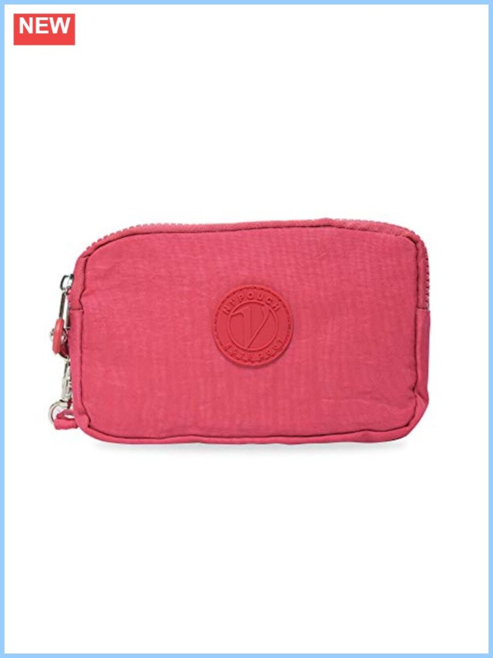 Wristlet Wallet Three Zipper Compartments Nylon Clutch Purse
